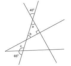 What are the measures of Angles a, b, and c? Show your work and explain your answers-example-1