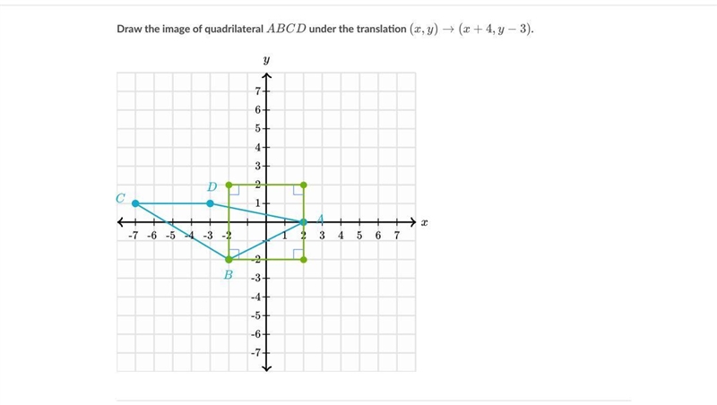 Draw the image of quadrilateral ABCD under the translation (x,y) to (x +4,y -3)(x-example-1