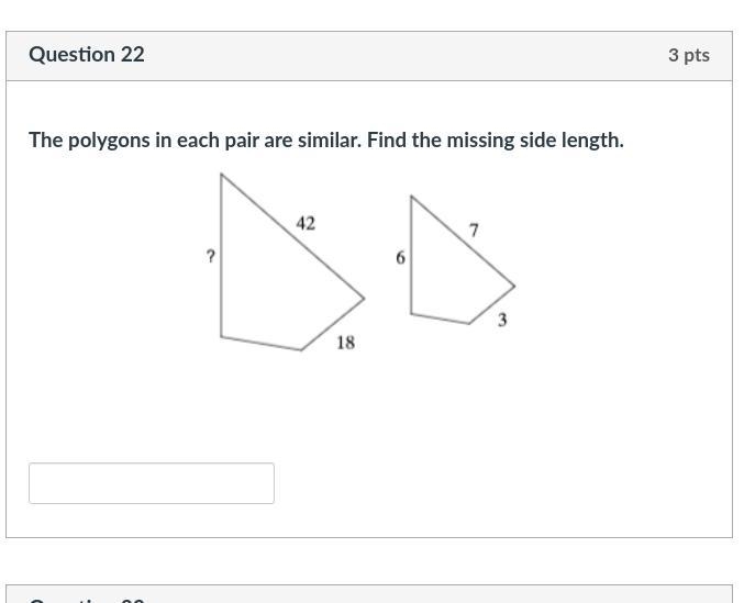 The polygons in each pair are similar. Find the missing side length.-example-1