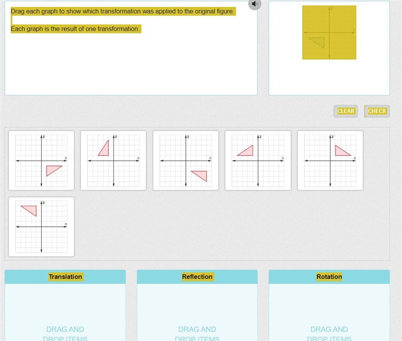 Drag each graph to show which transformation was applied to the original figure. Each-example-1