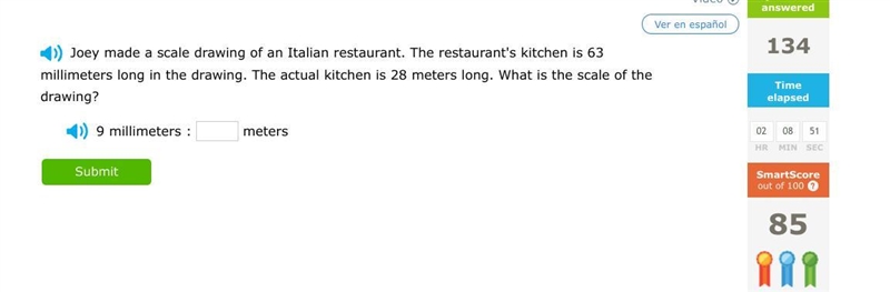 Joey made a scale drawing of an Italian restaurant. The restaurant's kitchen is 63 millimeters-example-1