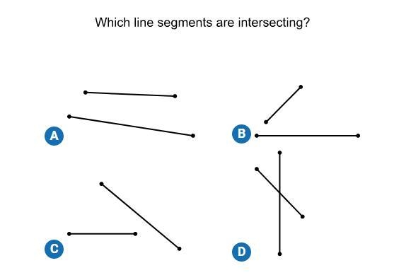 HELP!!! Which line segments are intersecting?-example-1