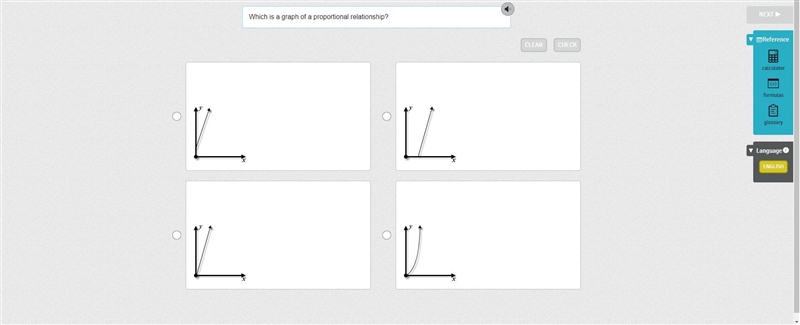 Which is a graph of a proportional relationship?-example-1