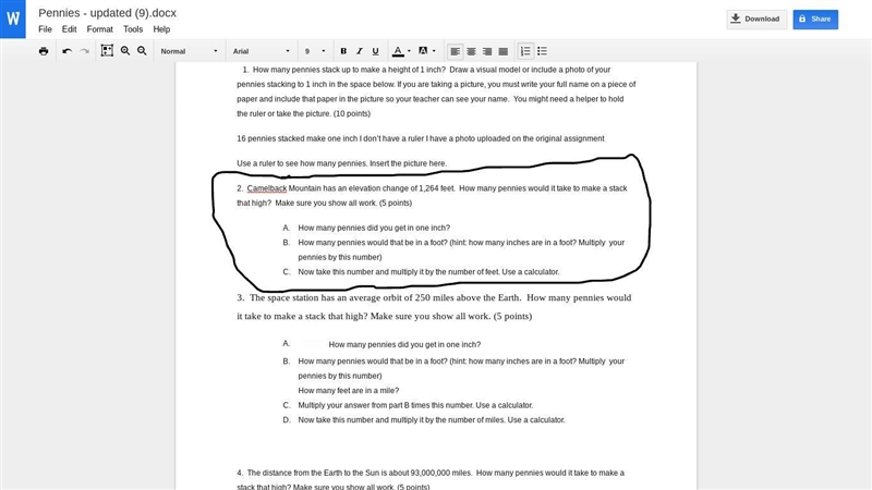 Can someone answer the circled question? you have to answer the a, b and c questions-example-1