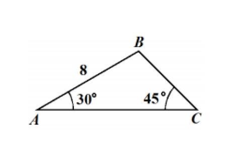 19. Triangle ABC is shown with measures indicated. BC equals: A. 4 B. 4√2 C. 4√3 D-example-1