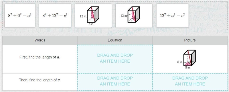 Patrice says that she can find the length of the diagonal, c, of the rectangular prism-example-2