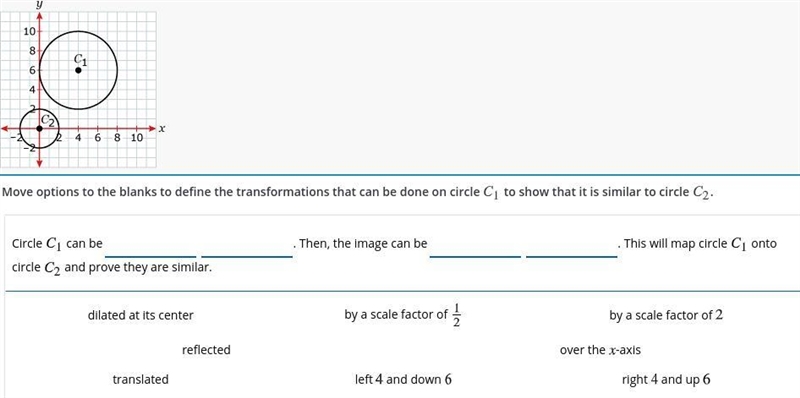 Move options to the blanks to define the transformations that can be done on C1 to-example-1