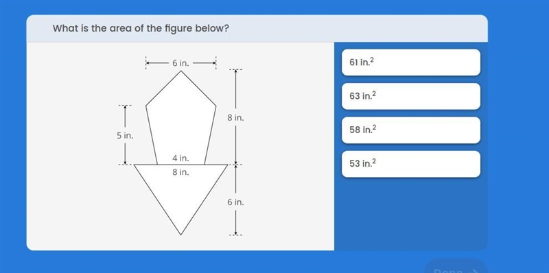 Whats the area of the figure below?-example-1