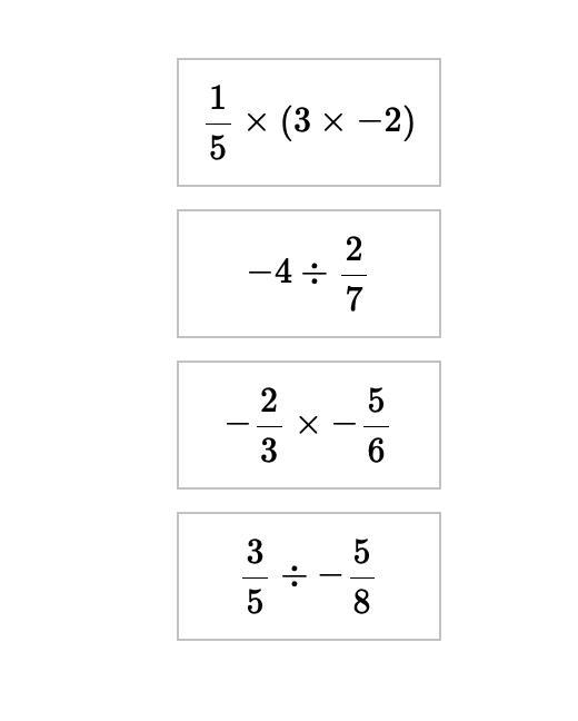 Several expressions representing rational numbers are given below. Drag the expressions-example-1