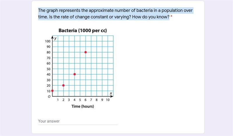 The graph represents the approximate number of bacteria in a population over time-example-1