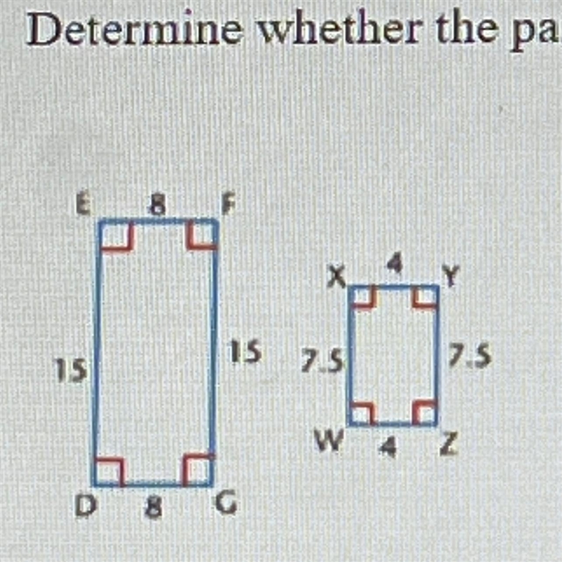 Determine whether the pair of figures is sounds. Explain your reasoning. No the shapes-example-1