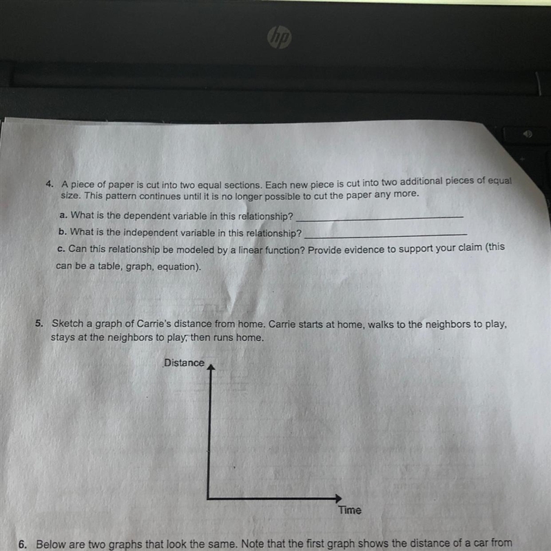 4. A piece of paper is cut into two equal sections. Each new piece is cut into two-example-1