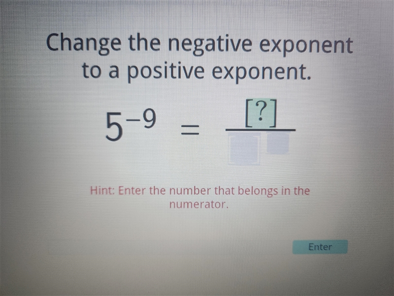 Please help asap! Change the negative exponent to a positive exponent. Thanks a bunch-example-1