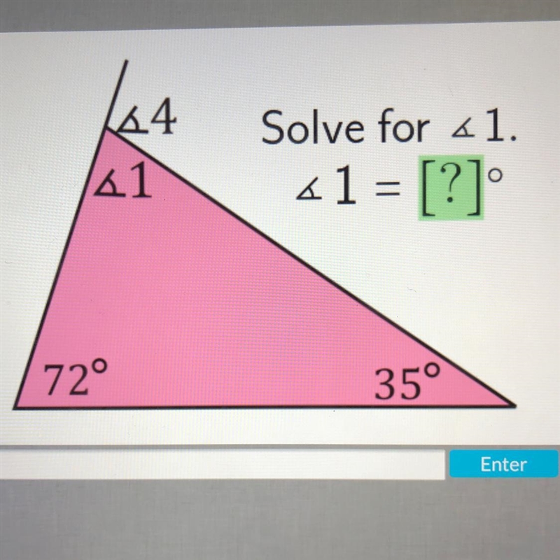 Solve for angle 1 i got an answer but i dont know if it’s right-example-1