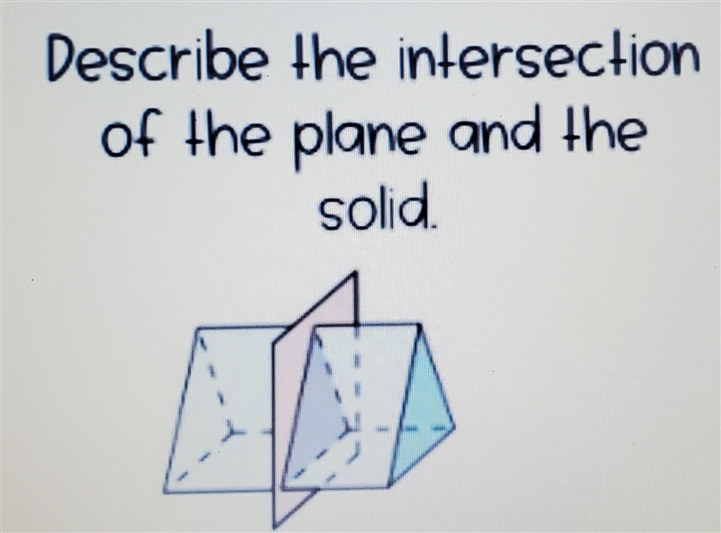 Describe the intersection of the plane and the solid.-example-1