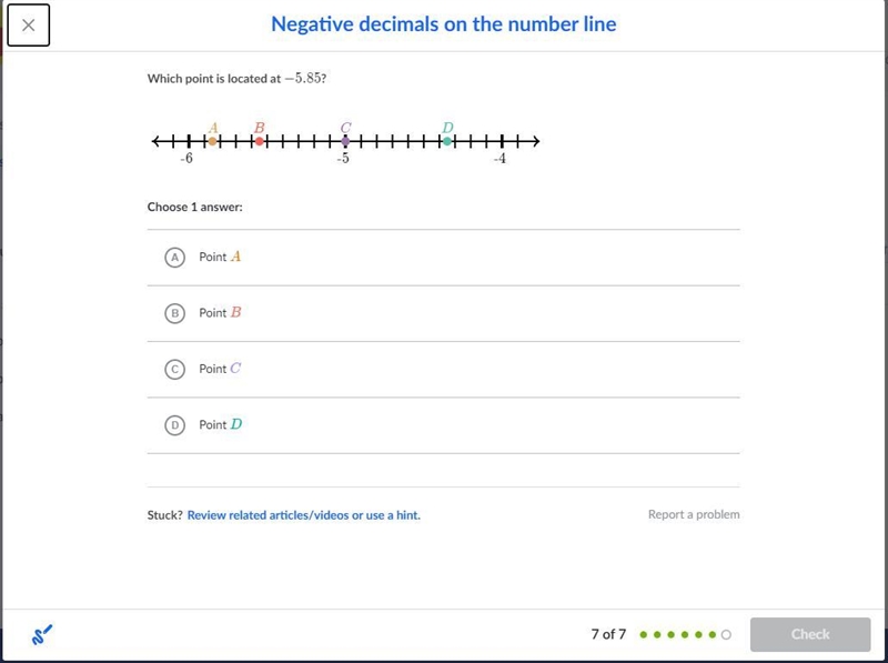 Negative decimals on the number line 7-example-1