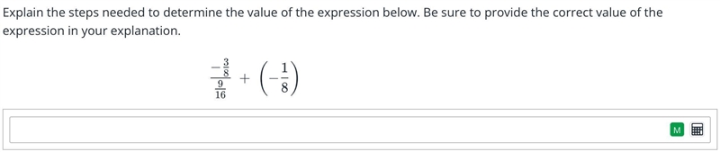 explain the steps needed to determine the value of the expression below. be sure to-example-1