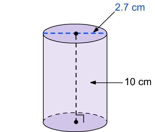 What is the approximate volume of this cylinder? Use π≈3.14 . 57.23 cm³ 84.78 cm³ 228.91 cm-example-1