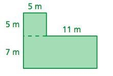 Find the perimeter and the area of the figure perimeter: __ m area: __ m²-example-1