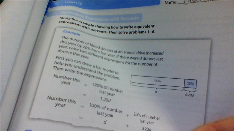 there were 165 donner last year. Find the number of donners this year using each of-example-1