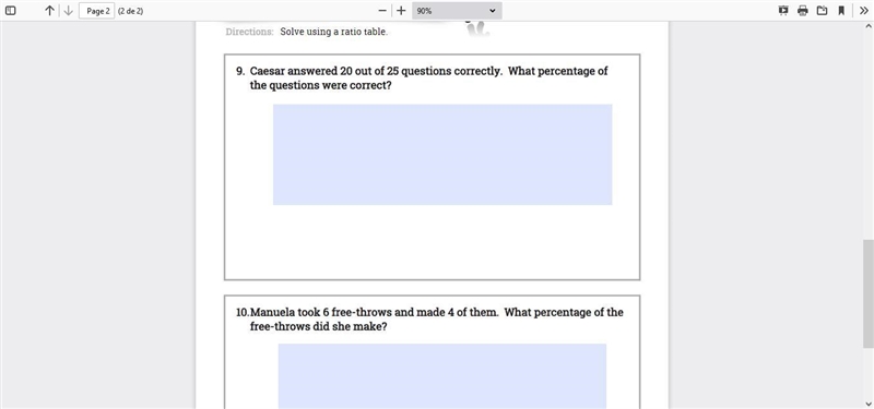 PLEASE HELP ME 6th grade math INTRODUCTION TO PERCENTAGE-example-1