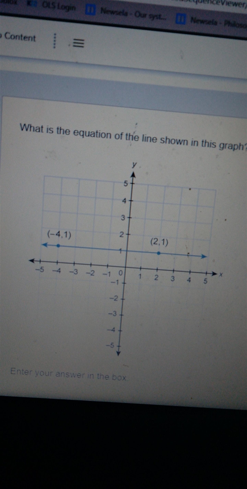 What is the equation if the line shown in this graph?-example-1