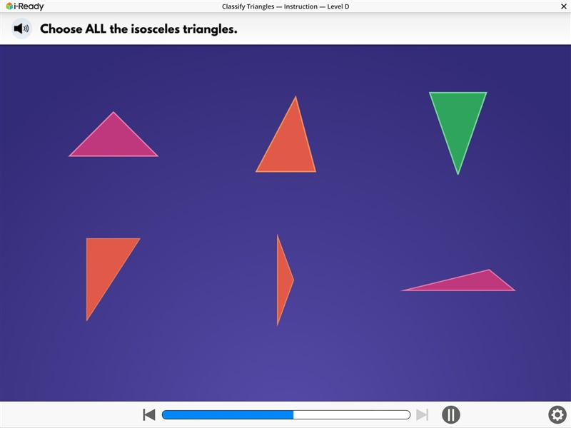 Choose ALL the isosceles triangles.-example-1