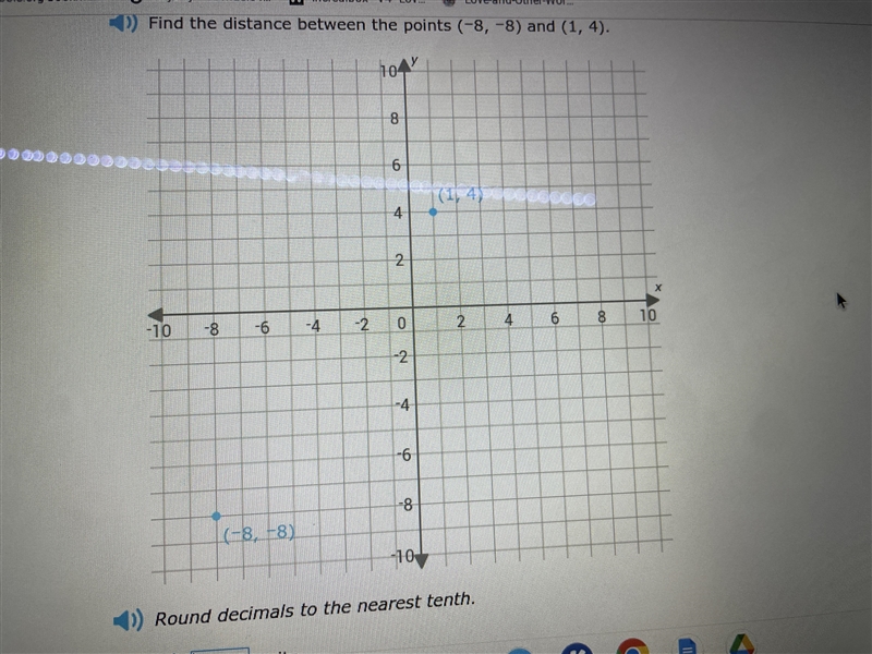 Hey! Can someone help me with find the distance between two points. Thank you so much-example-1