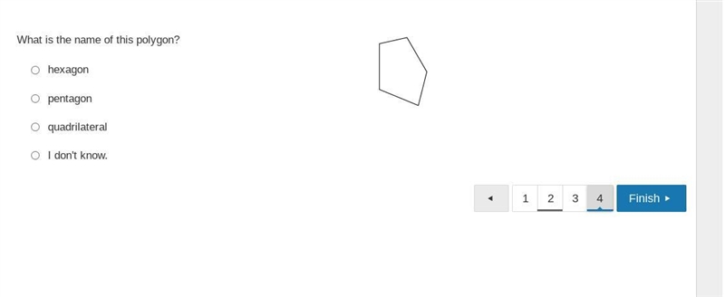 What is the name of this polygon? hexagon pentagon quadrilateral I don't know.-example-1