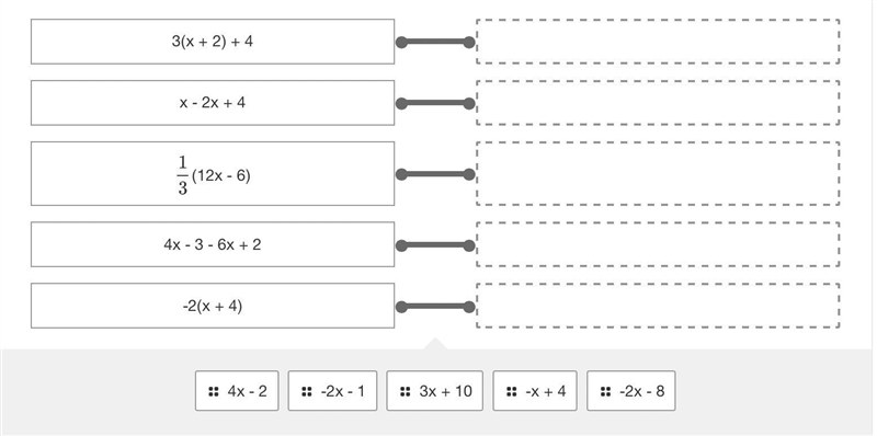 Match the simplified expression with the correct problem.-example-1