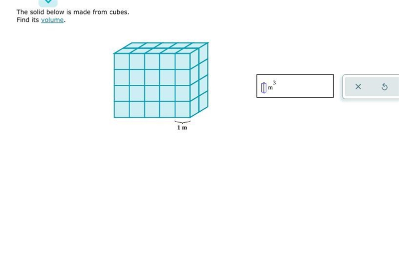 The solid below is made from cubes. Find its volume.-example-1