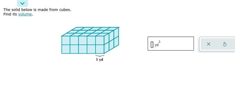 The solid below is made from cubes. Find its volume.-example-1