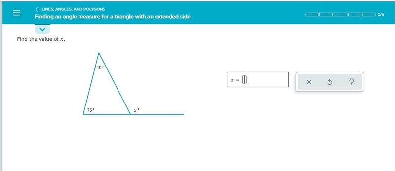 Find measurement of triangle side with extended side-example-1