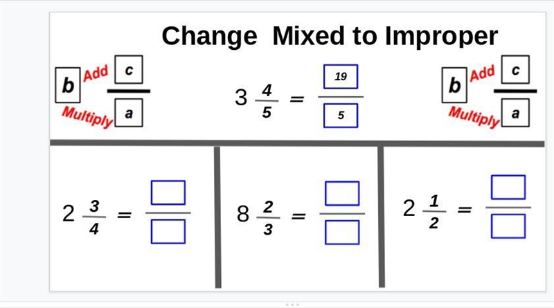 Change mixed fraction to improper fraction.-example-1