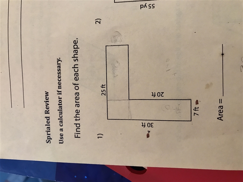 Help please!! I need to figure out the are of the shape pls explain answer-example-1