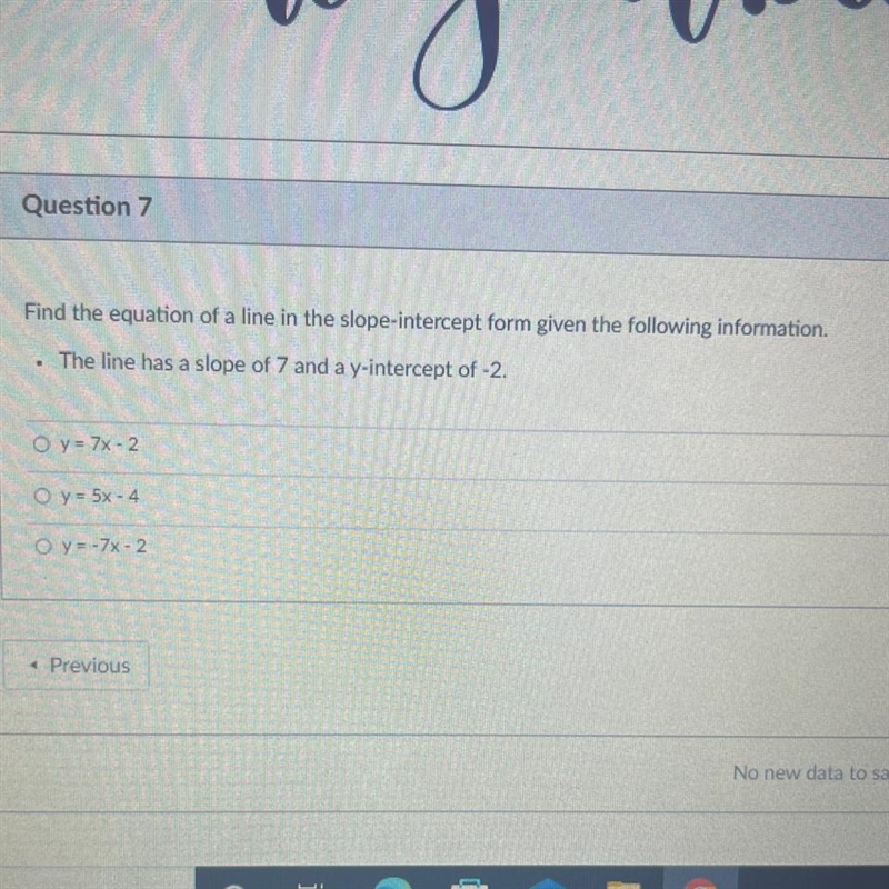 Find the equation of a line in the slope-intercept form given the following information-example-1