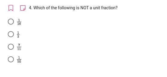 Which of the following is NOT a unit fraction?-example-1