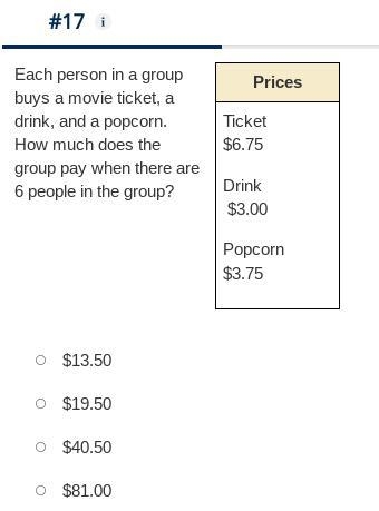 Each person in a group buys a movie ticket, a drink, and a popcorn. How much does-example-1