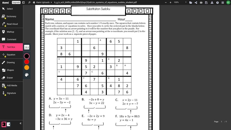 Each row. column and square can contain each number 1-9 exactly once. the squares-example-2