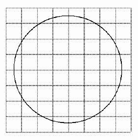 Referring to the figure, the circle shown is drawn on grids. Find A ÷ r and A ÷ r-example-1