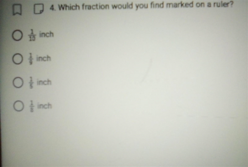 Which fraction would you find marked on a ruler?​-example-1