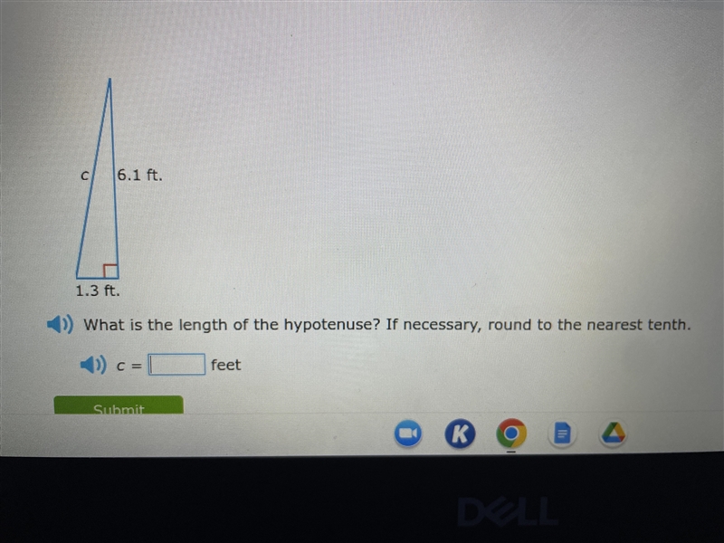 Can someone help me with phytagorean theorem find the length of the hypotenuse. It-example-1