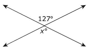 2 lines intersect in diagram shown. What's the value of x? options: 37 53 127 217-example-1