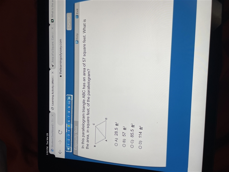 What is the area of the parallelogram-example-1