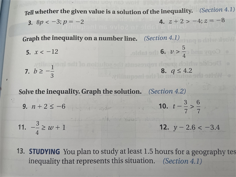 Solve the inequality. Graph the solution. t-3/7>6/7-example-1