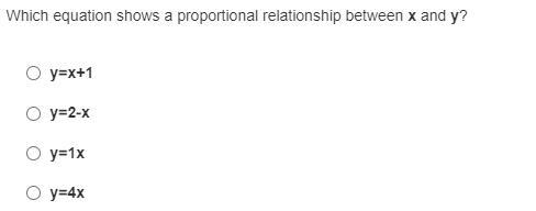 Which equation shows a proportional relationship between x and y?-example-1