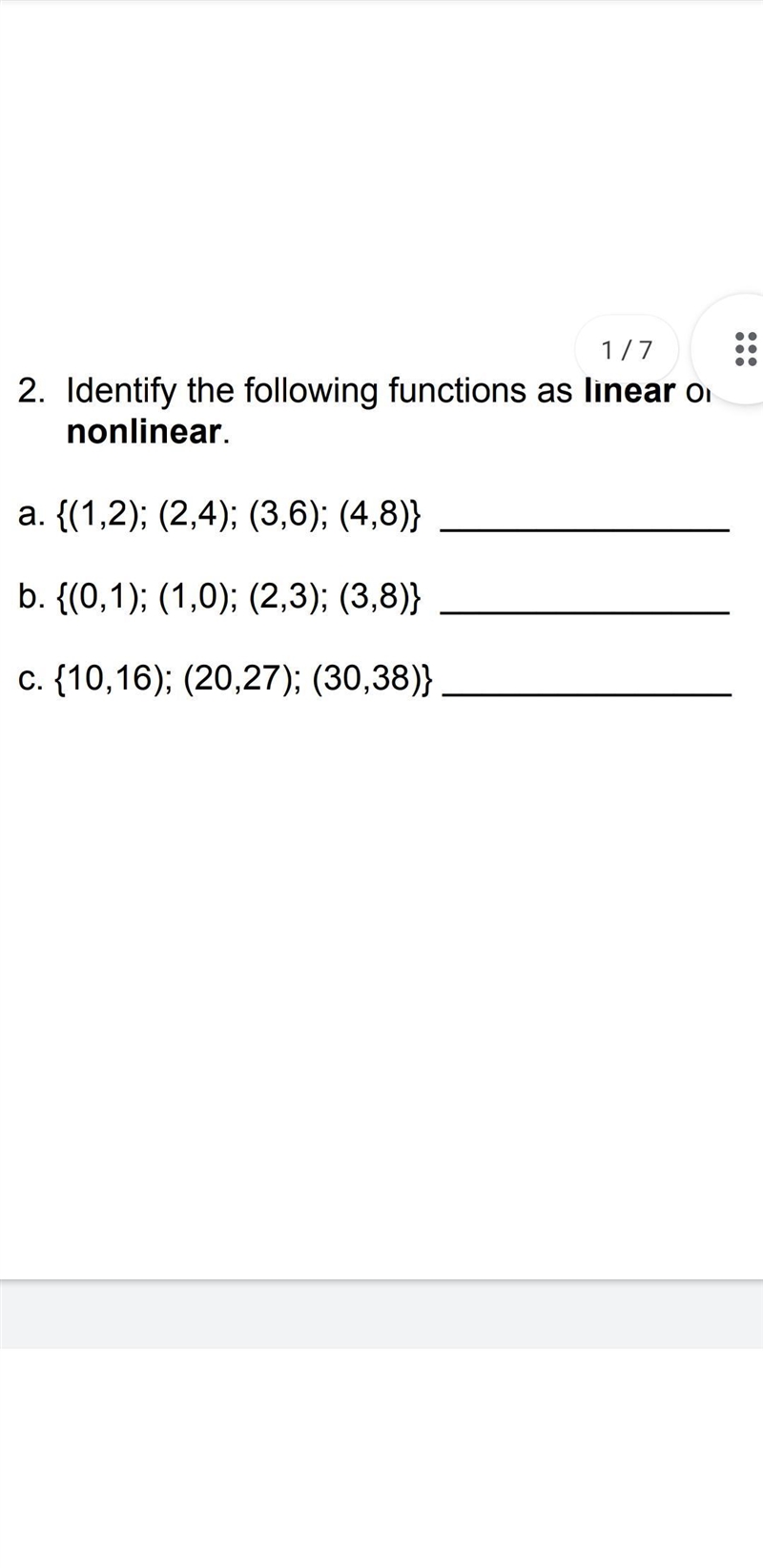 Define them as nonlinear or linear-example-1