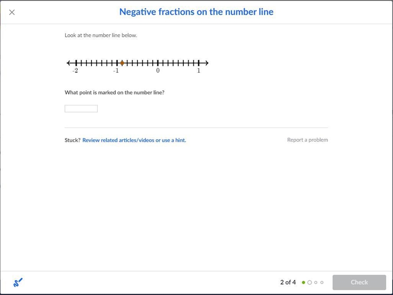 What point is marked on the number line?-example-1