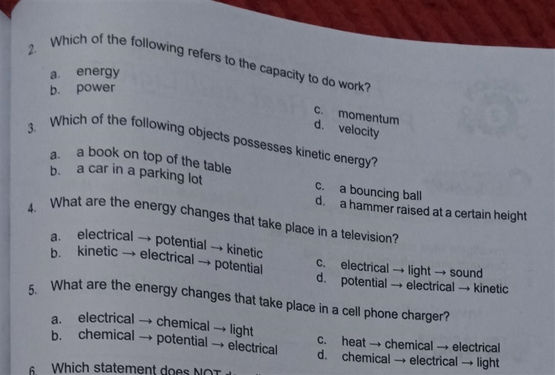 Help me, its science 1.) Which form of energy is common among the following objects-example-1