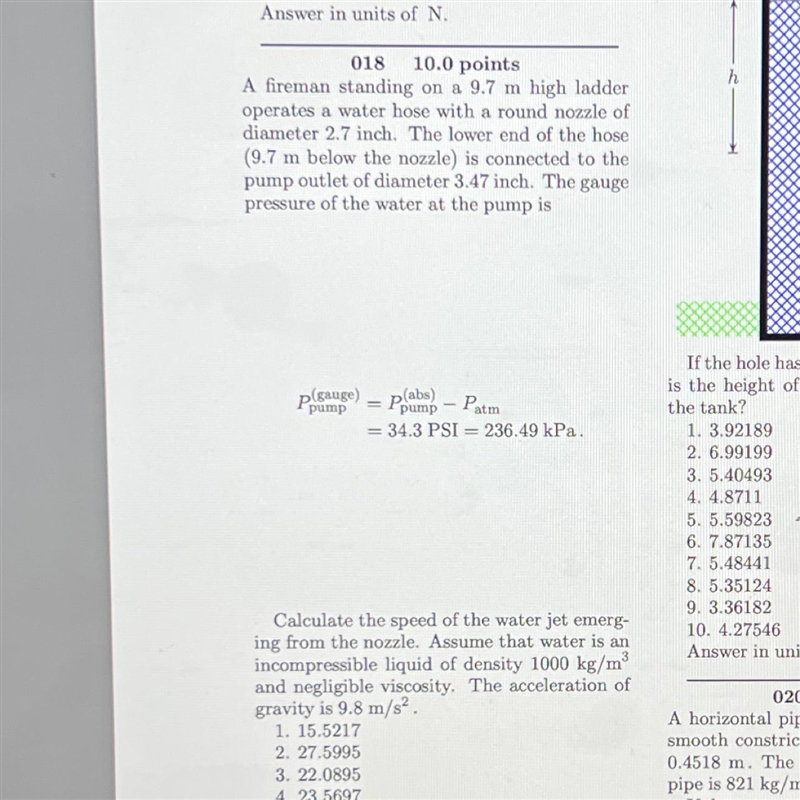 Calculate the speed of the water jet emerging from the nozzle-example-1